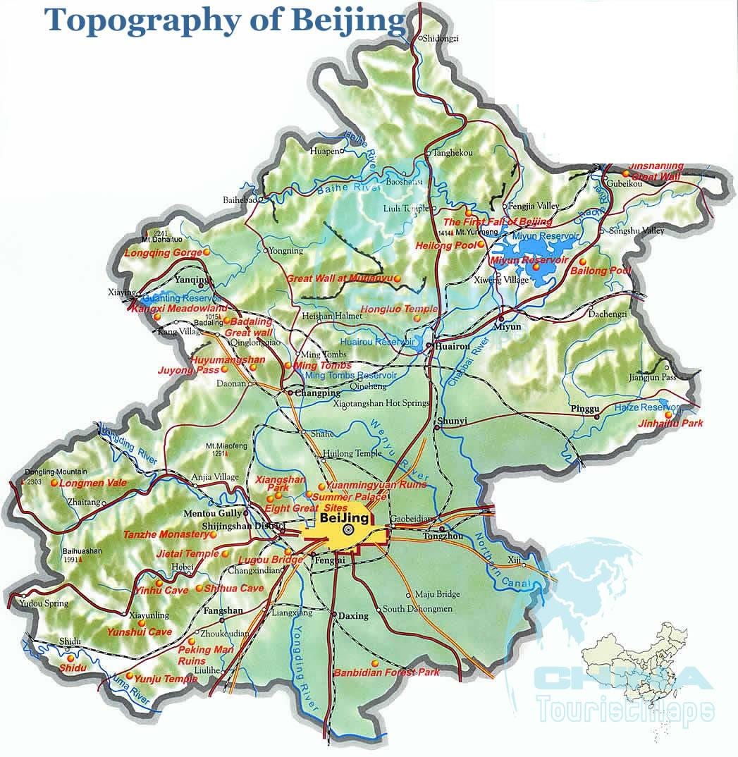 نقشہ کے بیجنگ topographic