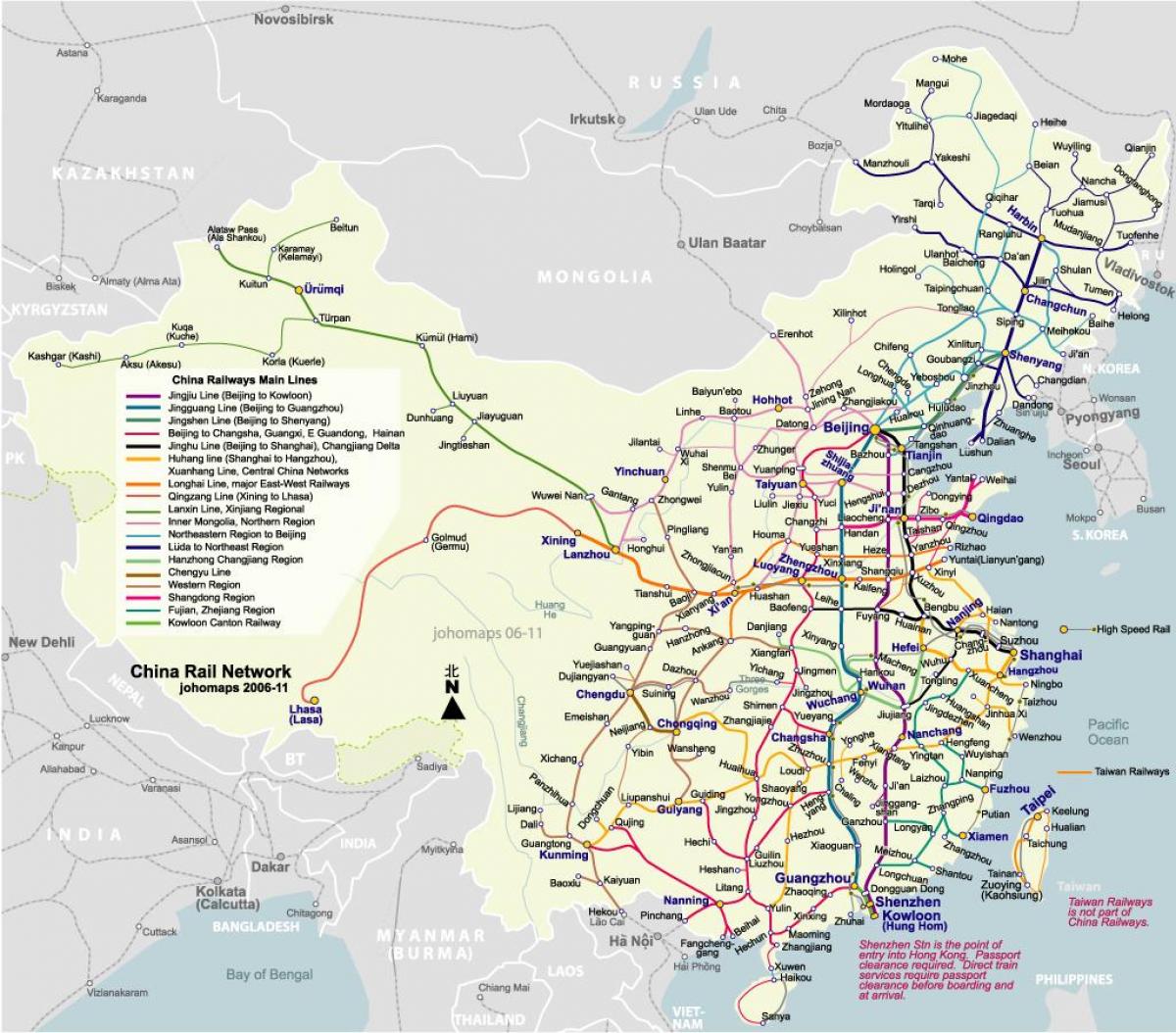 بیجنگ ریلوے کا نقشہ