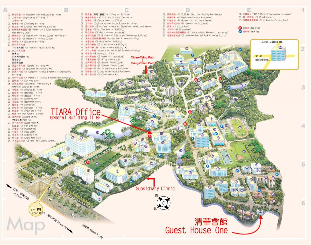 سنگھوا یونیورسٹی کے کیمپس کا نقشہ