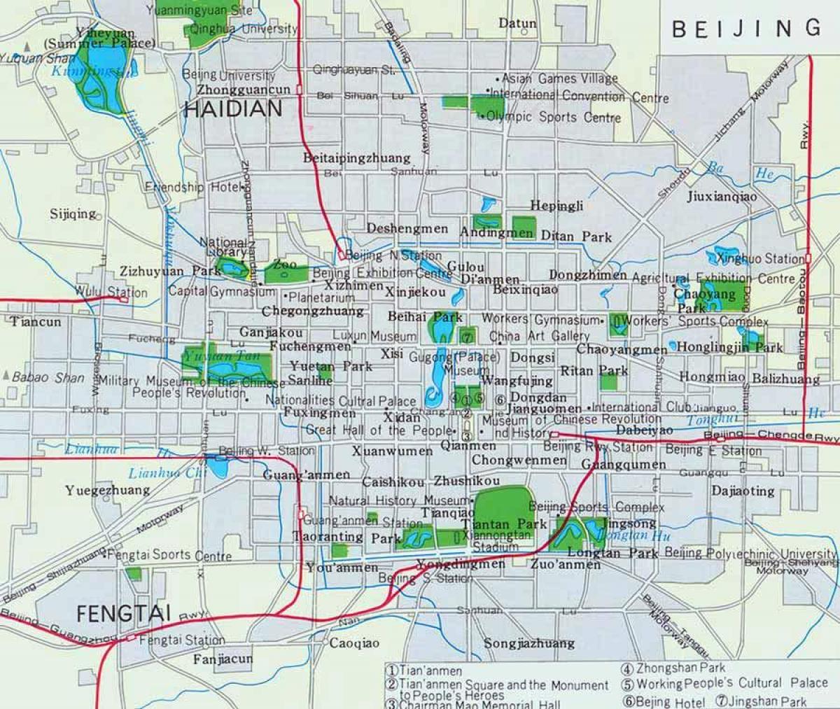 بیجنگ شہر کے مرکز نقشہ