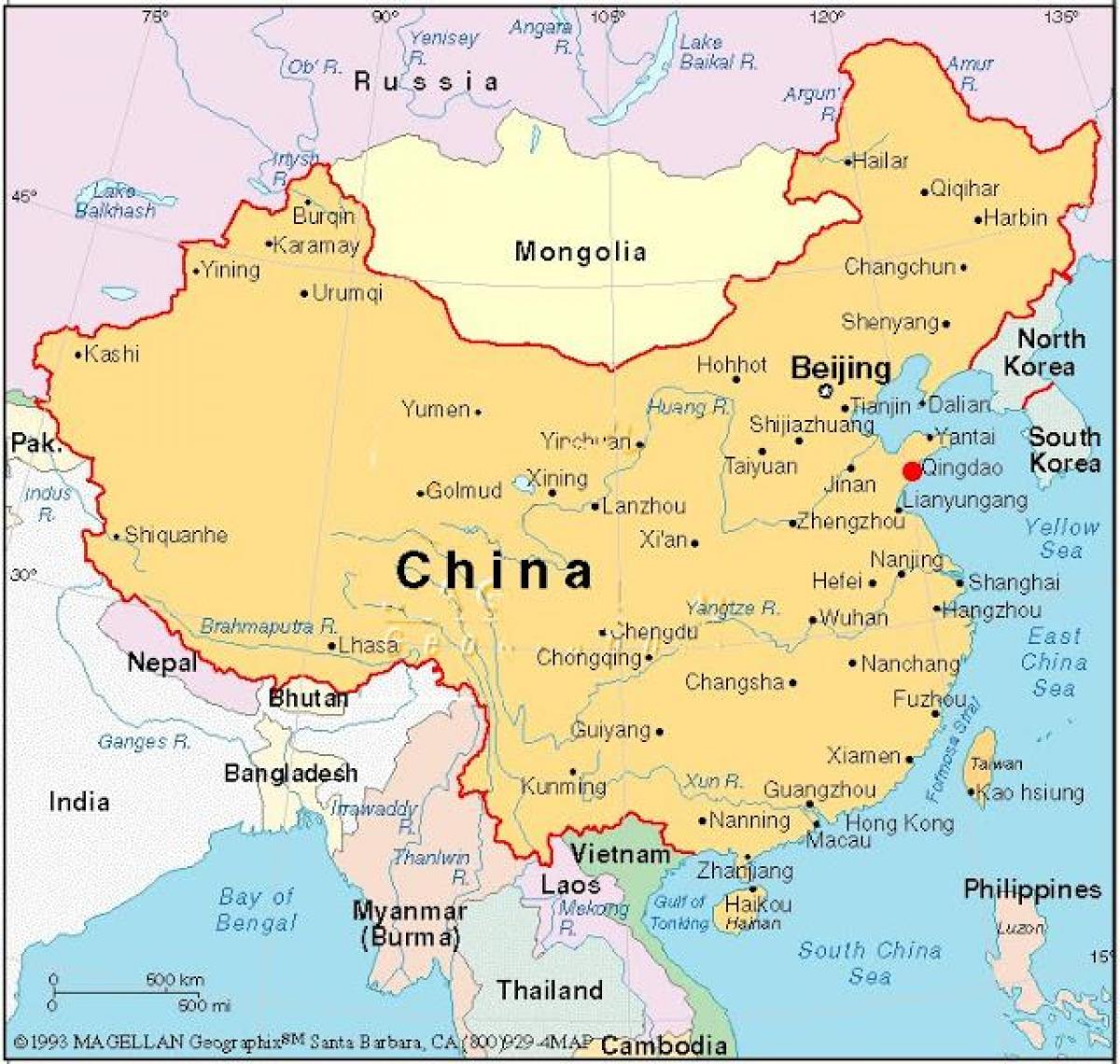 نقشہ کے چین کے دارالحکومت