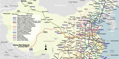 بیجنگ ریلوے کا نقشہ